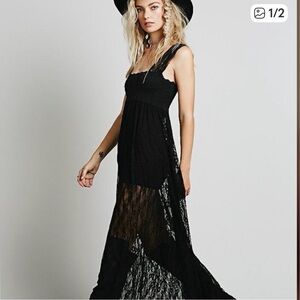 Fee People Romance in The Air Maxi lace slip / Dress Size Medium NWT